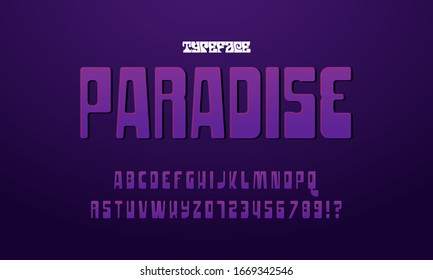 Psychedelic Font And Alphabet, Original Design. Vector Illustration.