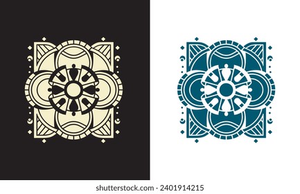 Psychedelic geometric pattern t shirt design for business. Geometric pattern design