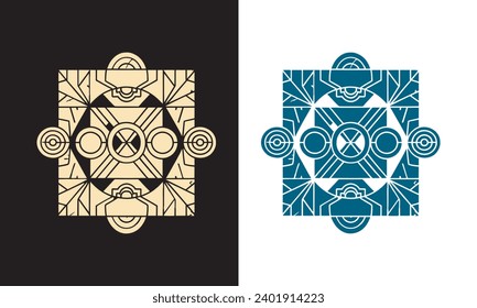 Psychedelic geometric pattern t shirt design for business. Geometric pattern design