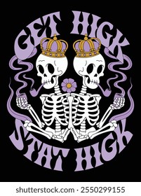 Psychedelic Get High Stay High T-Shirt Design Vector, Get High Stay High Vector Graphic