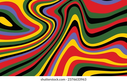 Psychedelic groovy background. Colorful abstract background. Vector illustration