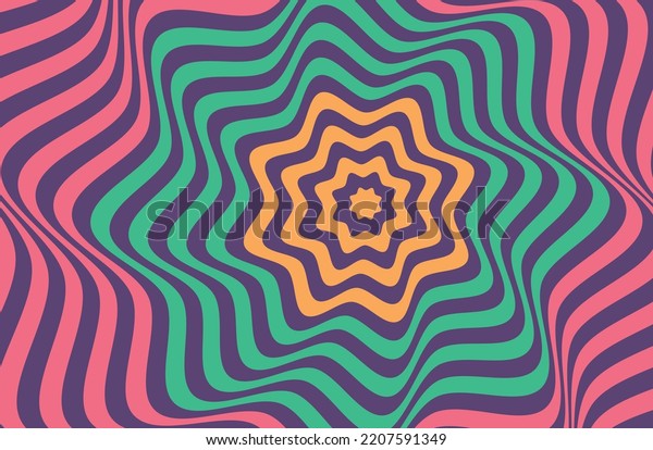 Psychedelic Groovy Background Optical Illusion Background Stock Vector ...