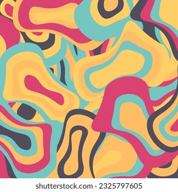 Psychedelic groovy background.Abstract flat background. Vector illustration.