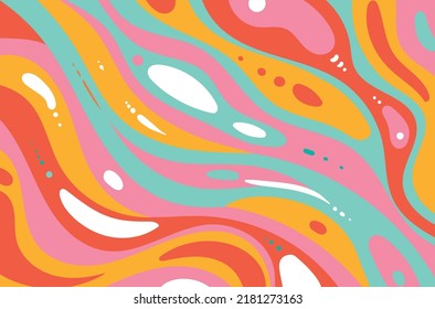 Psychedelic Groovy Colorful Background. Eps 10