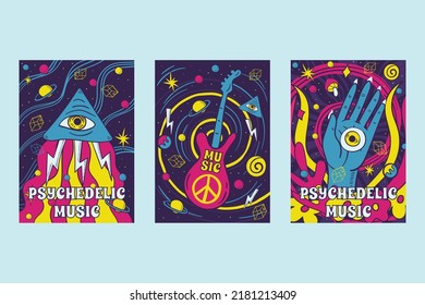 psychedelic groovy music covers pack