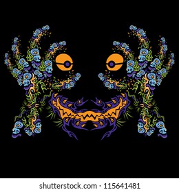 Psychedelic Halloween monster vector design