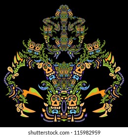 Psychedelic Halloween monster vector design