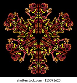Psychedelic Halloween ornament element vector design