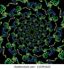 Psychedelic Halloween ornament element vector design