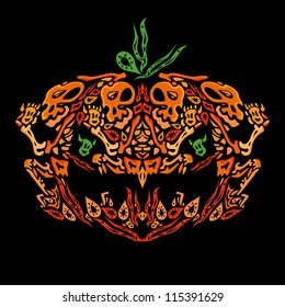 Psychedelic Halloween ornament element vector design