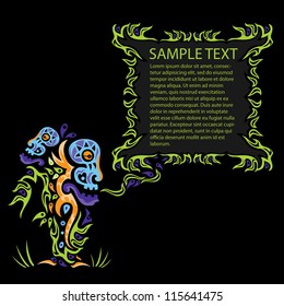 Psychedelic Halloween sign vector design