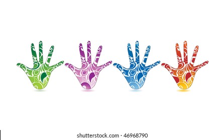 psychedelic hands