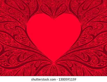 Psychedelic Heart abstract background - Vector