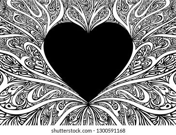 Psychedelic Heart abstract background - Vector