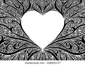 Psychedelic Heart abstract background - Vector