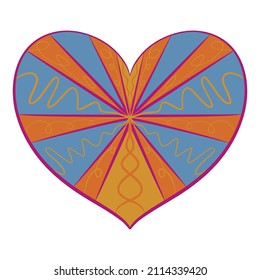 psychedelic heart. bright colours. Valentine's Day. love. 60s, 70s. hippie