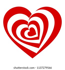 Psychedelic heart icon. Simple illustration of psychedelic heart vector icon for web design isolated on white background