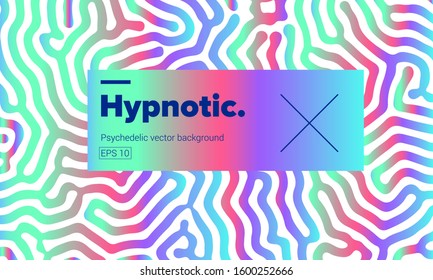 Psychedelic holographic abstract background made by generative algorithm: Reaction-diffusion or Turing pattern formation.