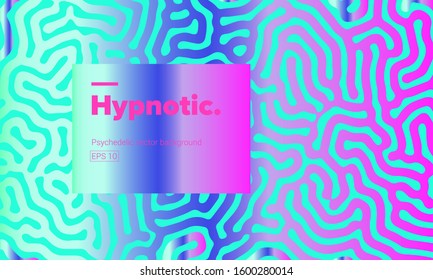 Psychedelic holographic abstract background made by generative algorithm: Reaction-diffusion or Turing pattern formation.