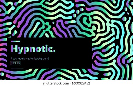 Psychedelic holographic abstract background made by generative algorithm: Reaction-diffusion or Turing pattern formation.
