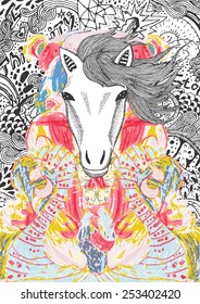 psychedelic horse illustration