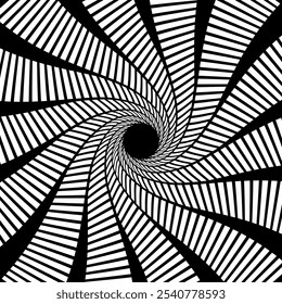 Psychedelische hypnotische Spirale, konzentrischer Hypnosekreis. Radiale magische Whirlpool-Muster, zirkuläre hypnotische Vektor Twist Bewegung Hintergrund oder geometrische psychedelische Wirbel optische Täuschung oder Spirale