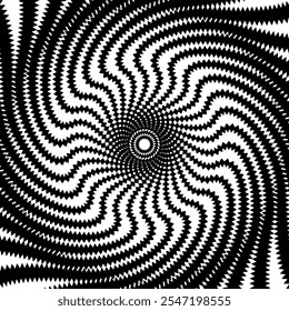 Psychedelische hypnotische Spirale, hypnotische Kreismuster. Konzentrische magische Spirale, radiale hypnotische Vektor Twist Bewegung Hintergrund oder geometrische psychedelische Wirbel optische Täuschung. Zirkuläres Whirlpoolmuster