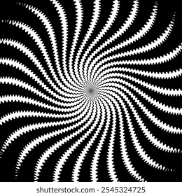 Psychedelisches hypnotisches Spiralmuster oder Hintergrund. Radial hypnotischen Whirlpool, geometrische psychedelische Drall optische Täuschung oder Vektor konzentrische Hypnose Spirale. Konzentrisches psychedelisches Twist-Muster