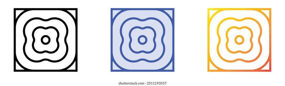 psychedelic icon. Linear, Blue Fill and Gradient Style Design Isolated On White Background