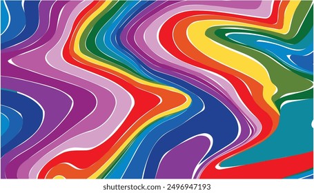  psychedelic illustration waves, marbling background, multicolored wallpaper graphic design.Wavy Swirl Seamless pattern.