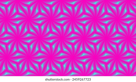 Psychedelic iridescent background. Bright neon holographic wallpaper. Pink light blue wavy fluid gradient texture. Abstract acid trippy backdrop for banner, poster, brochure, overlay. Vector