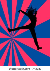 psychedelic jumping girl vector