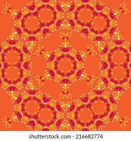 Psychedelic jungle floral seamless pattern vector illustration