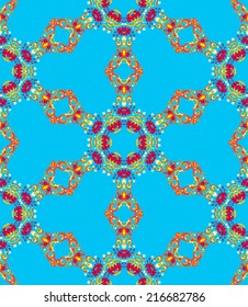 Psychedelic jungle floral seamless pattern vector illustration
