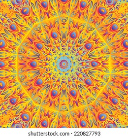 Psychedelic kaleidoscopic pattern vector illustration