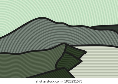 psychedelic landscape vector with cool color