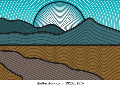vector paisajístico psicodélico con color fresco