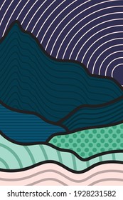 psychedelic landscape vector with cool color