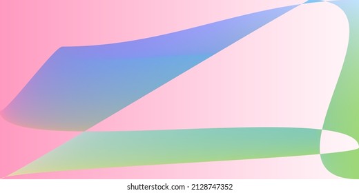 Psychedelic Layers Neon Fluid Blurred Background. Futuristic Shape Smooth Pink Color Gradient Mesh. Multicolor Minimal Pastel Rainbow Illustration. Dynamic Technology Digital Modern Horizontal Lines.