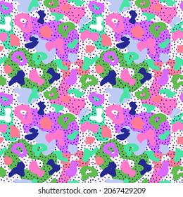 Psychedelic leopard seamless pattern. Bright animal skin background. Abstract rainbow cheetah fur wallpaper. Design for fabric , textile print, surface, wrapping, cover. Vector illustration