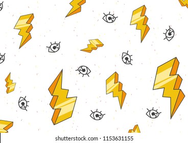 Psychedelic lightning and eyes backround