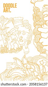 Psychedelische Linie Kunst, Vektorgrafik Hand zeichnete doodle Street Art Illustration Hintergrund für Poster und Banner, Vektorgrafik EPS10
