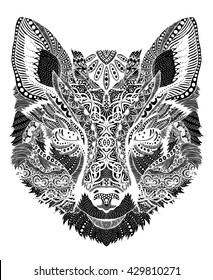 psychedelic linear illustration wild fox