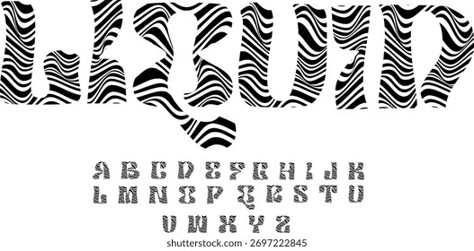 Psychedelic Liquid Font – Abstract Alphabet Typeface for Retro Poster and Creative Design
