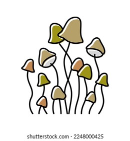psychedelic magic mushroom color icon vector. psychedelic magic mushroom sign. isolated symbol illustration