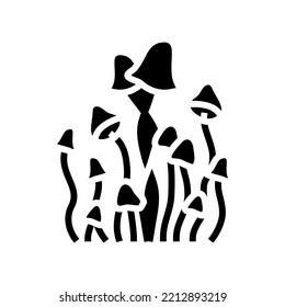 psychedelic magic mushroom glyph icon vector. psychedelic magic mushroom sign. isolated symbol illustration