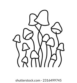 psychedelic magic mushroom line icon vector. psychedelic magic mushroom sign. isolated contour symbol black illustration