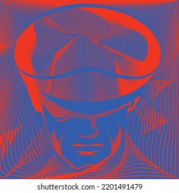 Psychedelic Man Police Hat Stock Vector (Royalty Free) 2201491479 ...