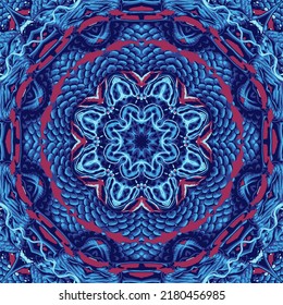 Psychedelic mandala ornament background illustration