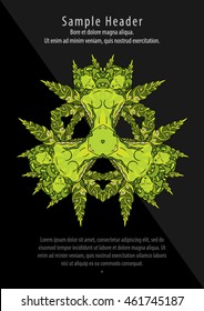 Psychedelic Marijuana Cannabis Flyer Poster Art Template Vector Illustration